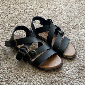 Blowfish Black Leather Strappy Sandals